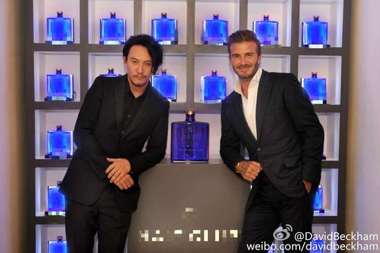 張震與貝克漢姆共進晚餐