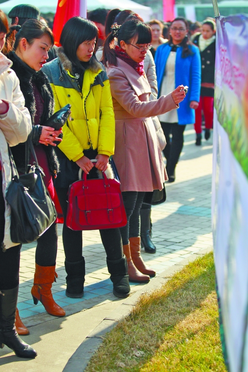 展板上粘貼的會員信息,吸引著單身男女的關(guān)注 展板上粘貼的會員信息,吸引著單身男女的關(guān)注