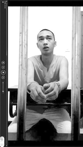 在看守所里的陳明燦。視頻截圖