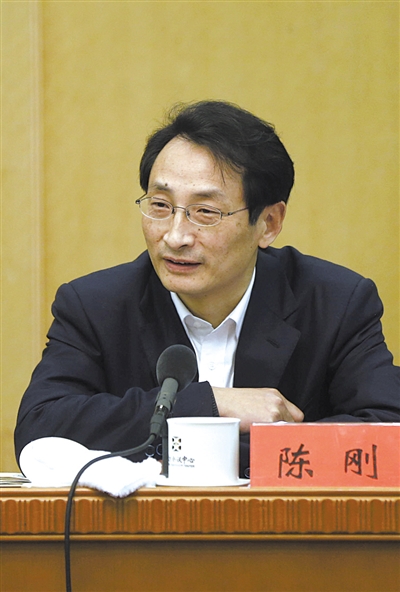 昨日，北京市人大代表、北京市副市長陳剛參與豐臺團小組討論。 新京報記者 浦峰 攝