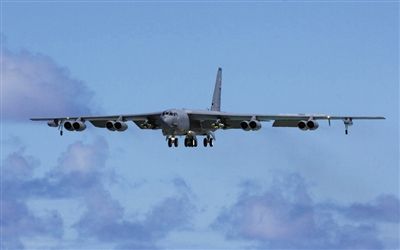 美軍B-52戰(zhàn)略轟炸機(jī)。其為韓三大核保護(hù)傘之一。