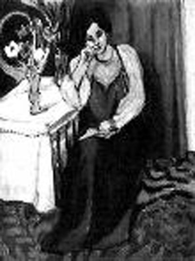 馬蒂斯的《穿著黃、白服裝閱讀的女孩》