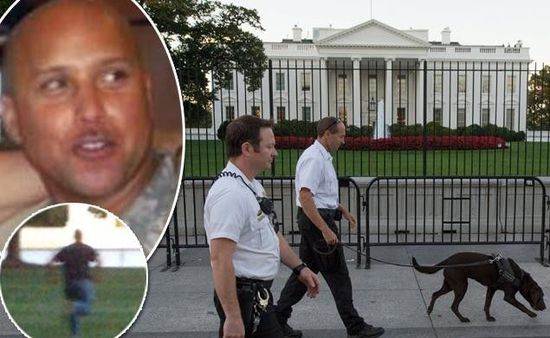 右上圖為岡薩雷斯，右下圖為他跑向白宮。