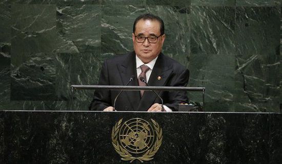 9月27日，朝鮮外相李洙墉在聯(lián)大發(fā)表講話。