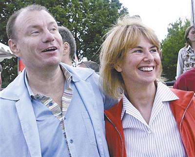 俄羅斯首富弗拉基米爾·波塔寧和前妻納塔利婭。資料圖片