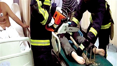 一陣痛，鐵耙柄插進身體里