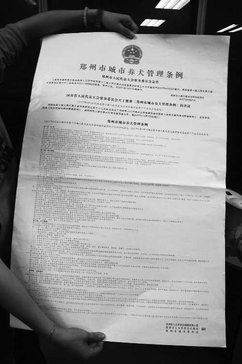 鄭州城市養(yǎng)犬管理條例多處現錯別字