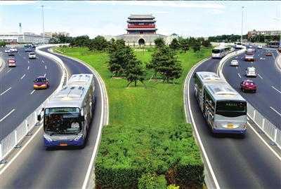 中軸路上的快速公交。