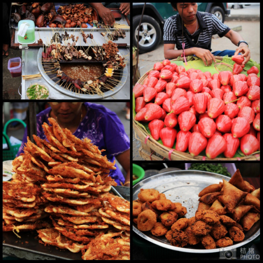 緬甸，繽紛的街邊平民小吃