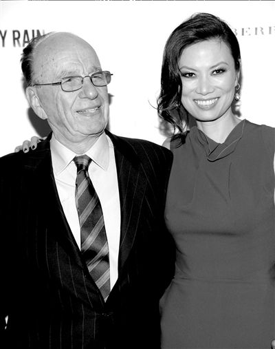 默多克與鄧文迪（2009年資料圖）。圖/東方IC