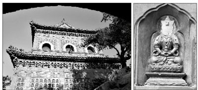 智慧海外景(左圖)和受損佛像。圖/CFP