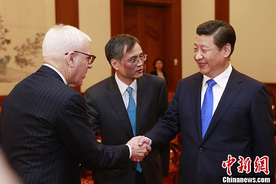 10月23日，中國國家主席習近平在北京釣魚臺國賓館會見清華大學經(jīng)濟管理學院顧問委員會海外委員。