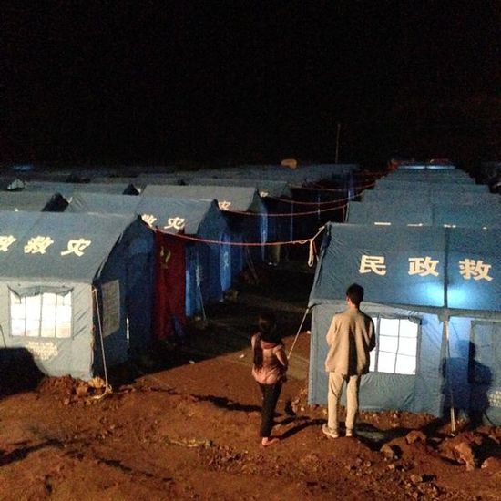 龍頭山鎮(zhèn)災(zāi)民安置點(diǎn)。澎湃新聞 程藝輝 圖