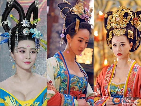 范冰冰、張鈞甯、周海媚，在《武媚娘》中爆乳演出