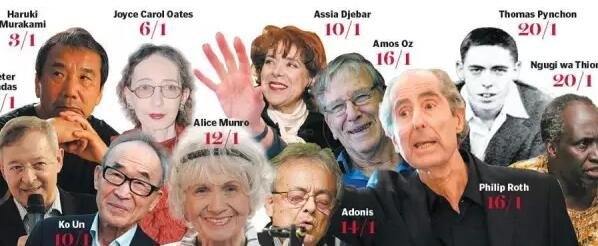 在 一篇名為“誰能贏得諾貝爾文學獎”的文章中，作者寫到，全球最大博彩公司之一的Ladbrokes(立博)員工，他們工作并非讀書、分析作者或是揣摩評委的心思，而是將行業(yè)評價、作家國籍、歷屆獲獎者信息等進行綜合評估，然后預測哪些人可能獲獎。