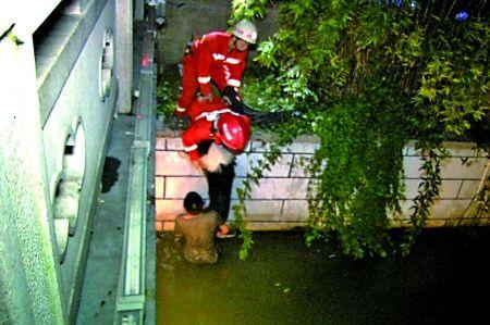 男子水中托舉墜河愛犬兩小時(shí) 消防員:狗會(huì)游泳