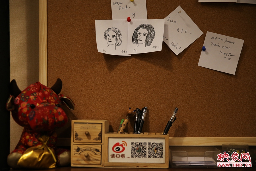 書店內(nèi)留言板一角。